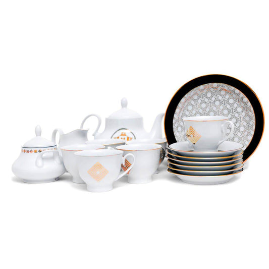 23Pcs Tea Set (Arch Geo Dark ) - Habitt