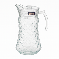 Crystal-Clear 1700 ml Glass Jug with Textured Design – Large Water & Juice Pitcher