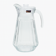 Crystal-Clear 1700 ml Glass Jug with Textured Design – Large Water & Juice Pitcher for Home Serving - Habitt