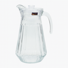 Crystal-Clear 1700 ml Glass Jug with Textured Design – Large Water & Juice Pitcher for Home Serving