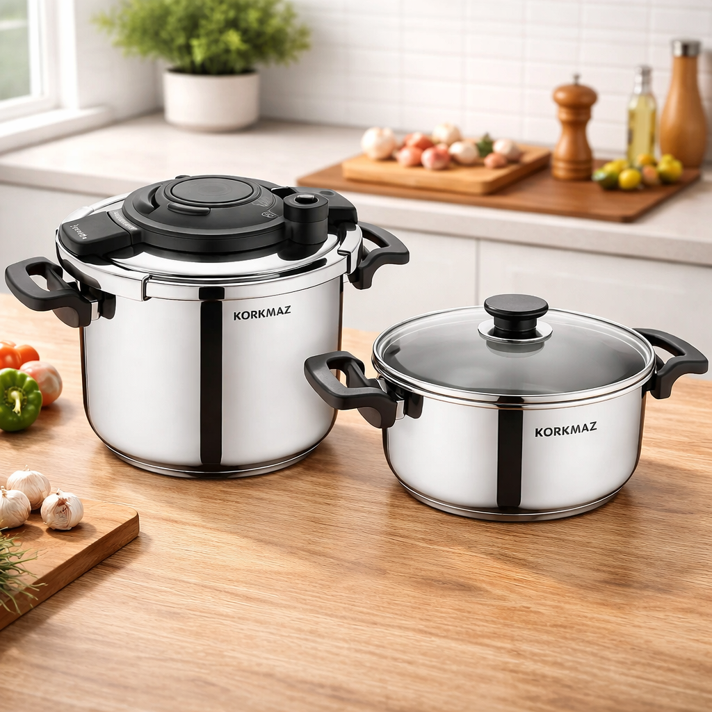 Alessa 4-Piece Stainless Steel Pressure Cooker Set - Habitt