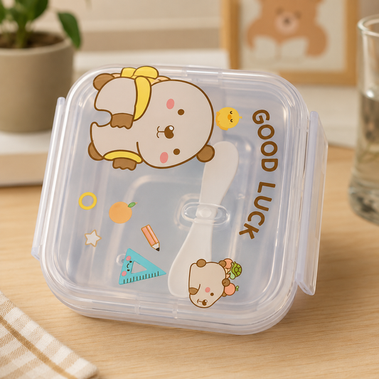 Have a Nice Day Stainless Steel Lunch Box with Spoon | Leakproof Food Storage Container for Office, School & Travel | Reusable Bento Lunch Box