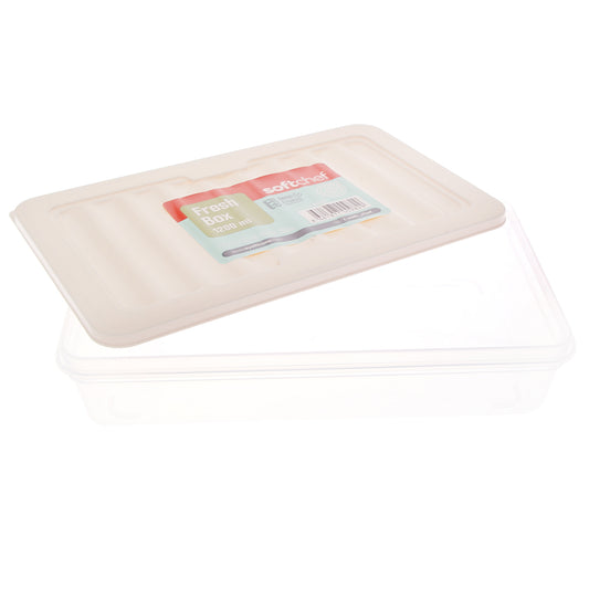 Fresh Box 1200ml – Airtight Food Storage Container with Lid (White/Grey)