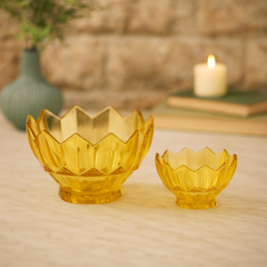 Amber-Tinted Crystal-Cut 7-Piece Fruit Bowl Set – 200/105 mm Bowls