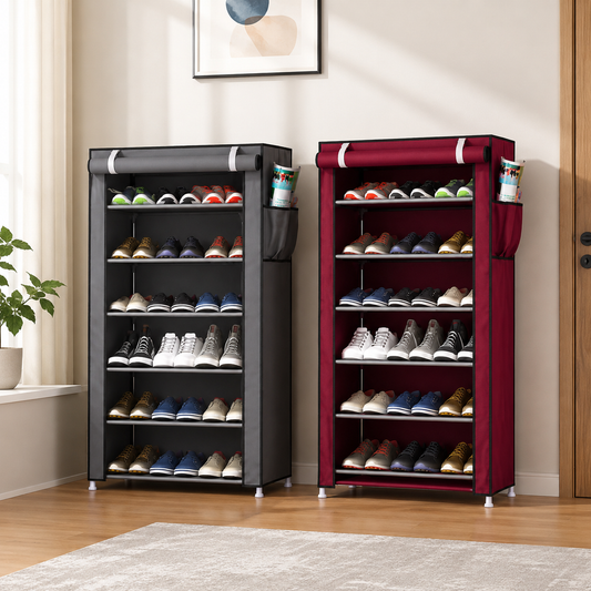 6-Layer Cloth Shoe Rack – Multi-Tier Shoe Storage Organizer
