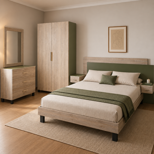 Hyphen Bedroom Set – Bed, Dresser & 2 Door Wardrobe