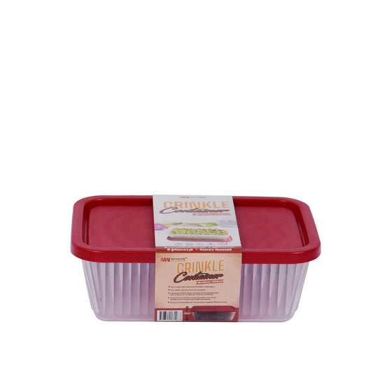 pack of 2 - Crinkle Storage Container medium (Assorted) – Medium Airtight Plastic Kitchen Jar for Snacks, Spices & Dry Food (Coffee, Brown, Teal, Green, White, Red)