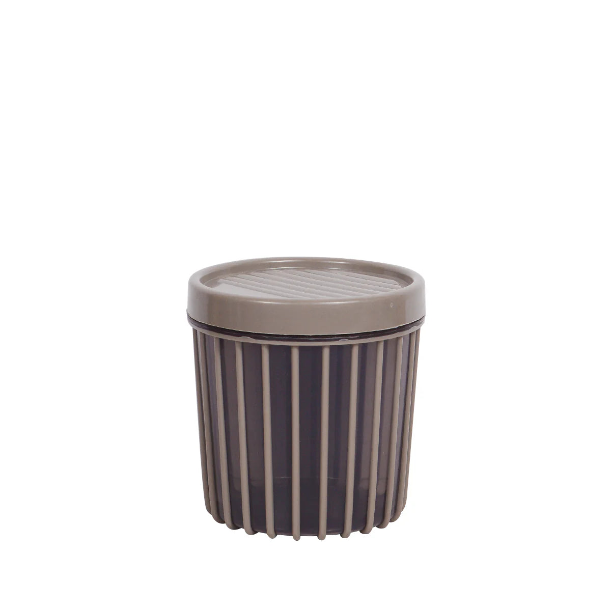 1pc Medium Stripe Jar with Lid – 900ml Plastic Storage Container (Red, teal Green, Coffee Brown, White)