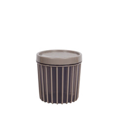 1pc Medium Stripe Jar with Lid – 900ml Plastic Storage Container (Red, teal Green, Coffee Brown, White)