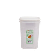 1pc Crunch Jar Medium – 1300 ml Plastic Airtight Food Storage Container (White, Red, Grey, Brown Lid Options) - Habitt