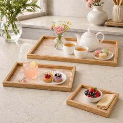 3-Piece Tray Set – Multipurpose Serving Trays for Kitchen, Dining & Home