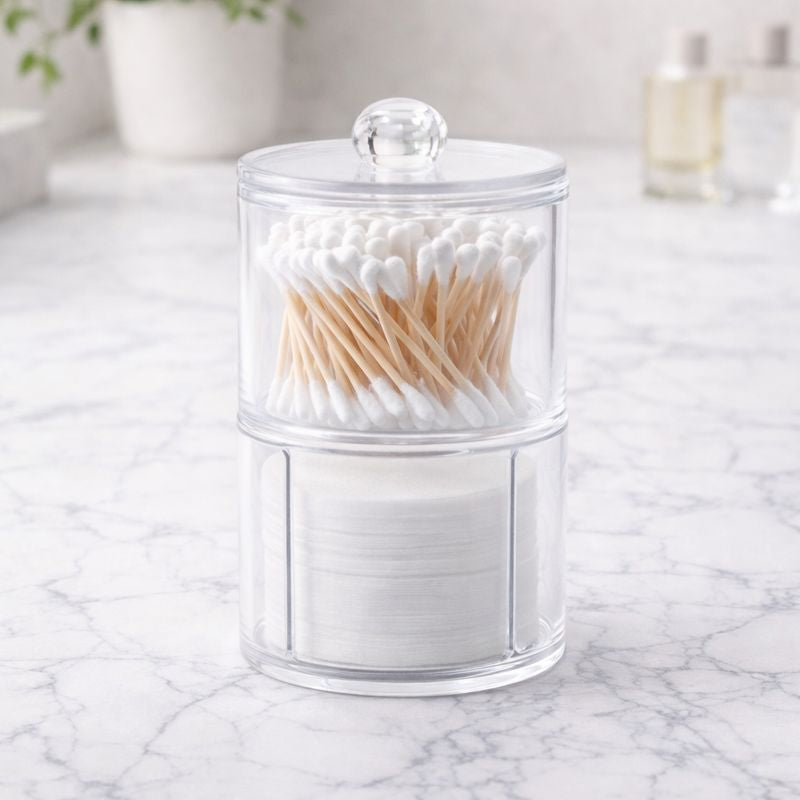 Cosmetic Organizer – Clear Rotating Makeup Storage Box with Lid