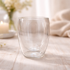 Double Wall Glass Cup – Minimalist Clear Insulated cup - Habitt
