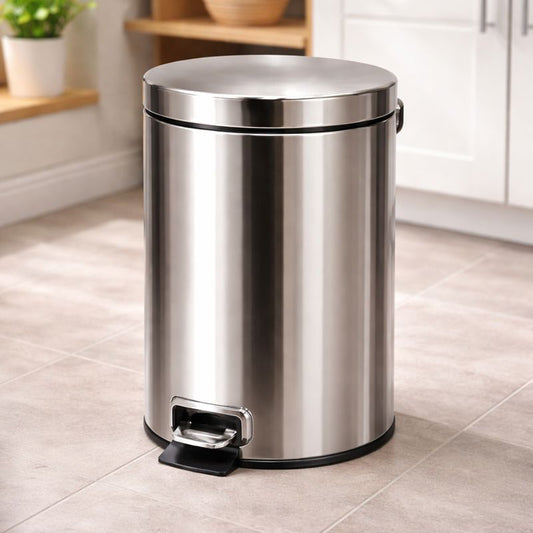 Homeatic Stainless Steel Dustbin 7 LTR – Pedal Operated Waste Bin for Home & Office