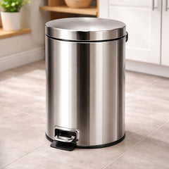 Homeatic Stainless Steel Dustbin 7 LTR – Pedal Operated Waste Bin for Home & Office