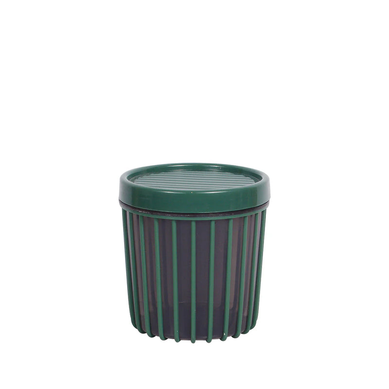 1pc Medium Stripe Jar with Lid – 900ml Plastic Storage Container (Red, Green, White and Grey) - Habitt