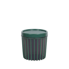 1pc Medium Stripe Jar with Lid – 900ml Plastic Storage Container (Red, teal Green, Coffee Brown, White)