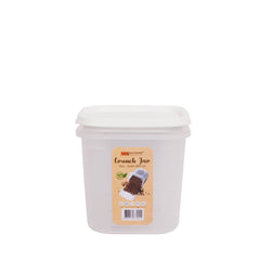 1pc Crunch Jar Small – 850 ml Plastic Airtight Food Storage Container (Grey, White, Brown, Red Lid Options)