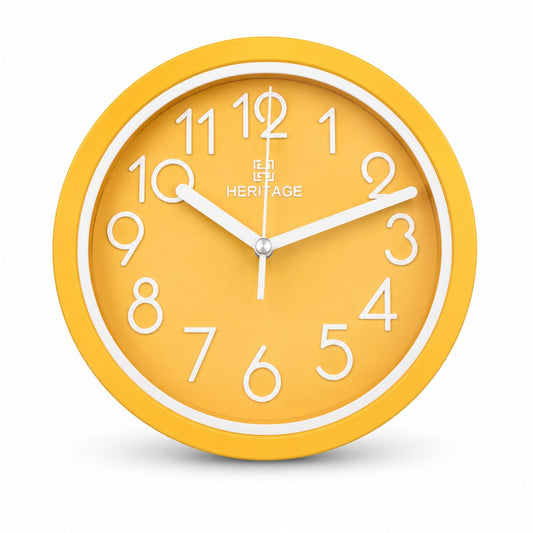 HERITAGE Wall Clock Fantasy CLK-044D – 15" Yellow & White