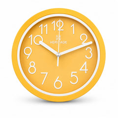 HERITAGE Wall Clock Fantasy CLK-044D – 15" Yellow & White