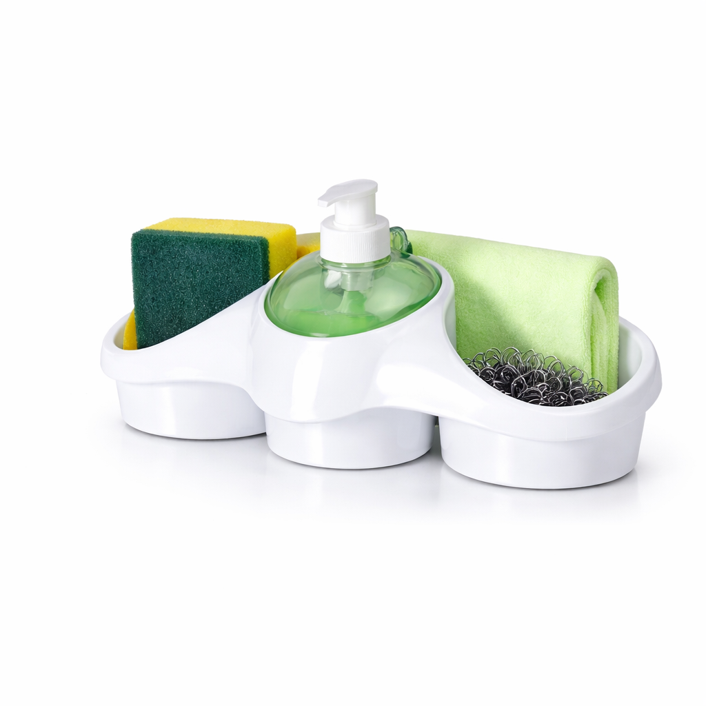 Imperial Soap Dispenser with Sponge Holder – 2-in-1 Kitchen Sink Soap Pump & Caddy - Habitt