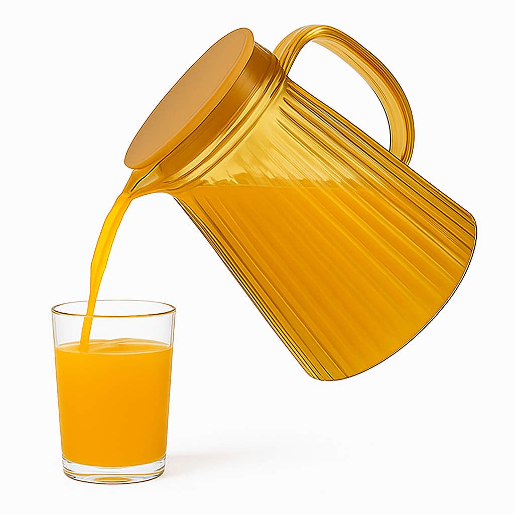 Amber Water Jug – Ribbed Design with Lid