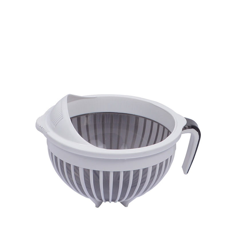 1pc Large Mixing & Strainer Bowl with Handle (Assorted)  – 1800ml Multi-Purpose Kitchen Colander (Coffee Brown, Red, Green, white) - Habitt