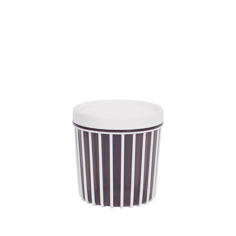 1pc Medium Stripe Jar with Lid – 900ml Plastic Storage Container (Red, Green, White and Grey) - Habitt