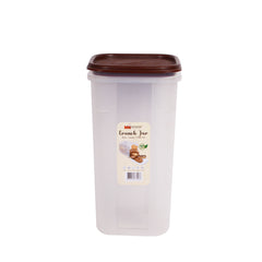 1pc Crunch Jar Large 1700 ml Plastic Airtight Food Storage Container (Red, White, Grey, Brown Lid Options)