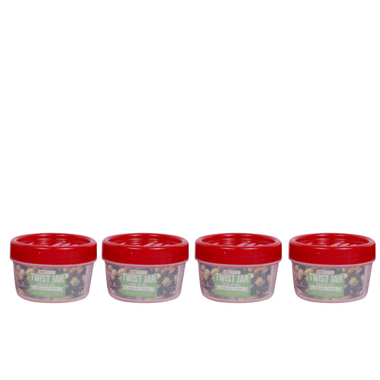 Pack of 4 - Twist Jar Small – 200 ml Plastic Storage Jars with Twist Lids