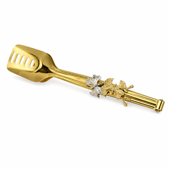 Fancy Flower Serving Tong – Silver & Golden
