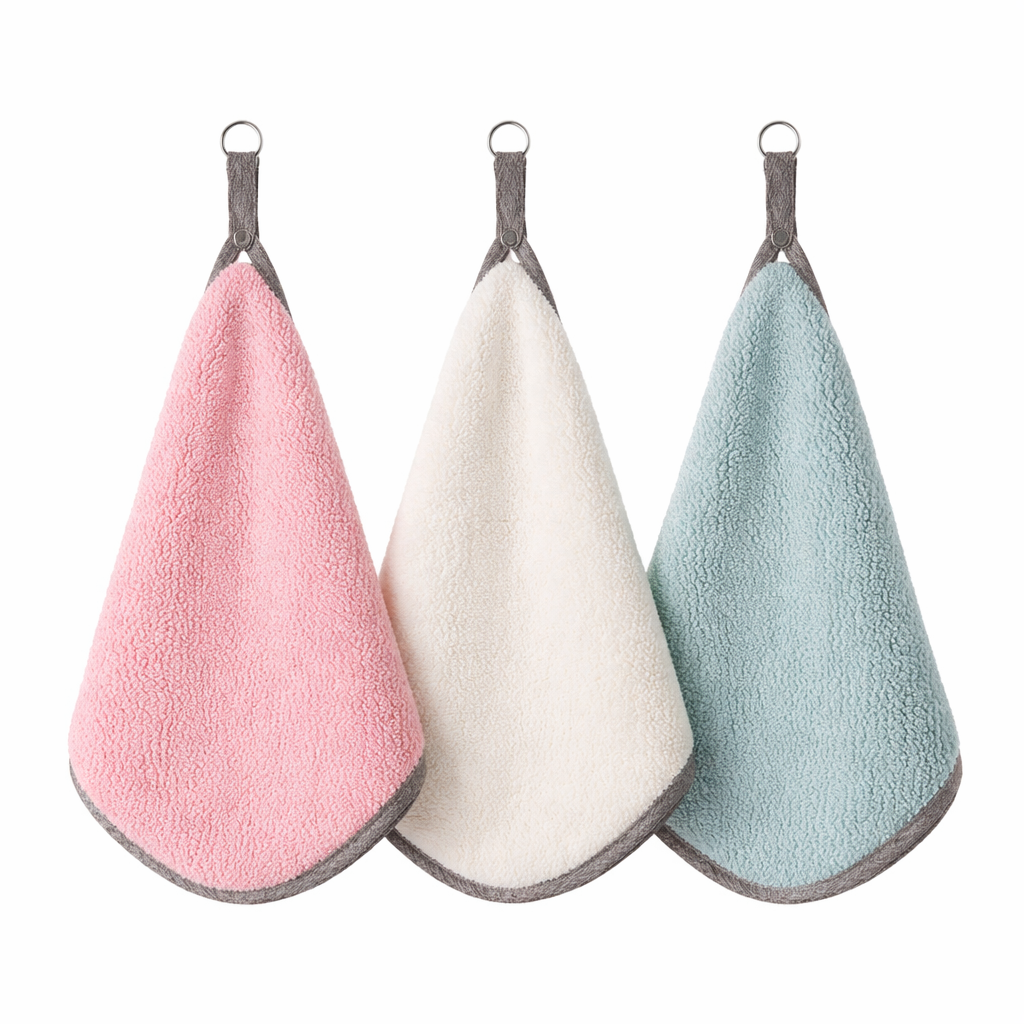 3PCS Kitchen Towel Set – Ultra-Soft Hanging Dish Towels (Assorted Colors) - Habitt