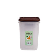 1pc Crunch Jar Medium – 1300 ml Plastic Airtight Food Storage Container (White, Red, Grey, Brown Lid Options) - Habitt