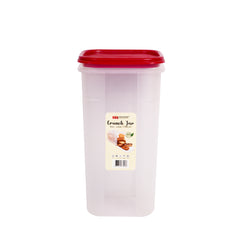1pc Crunch Jar Large 1700 ml Plastic Airtight Food Storage Container (Red, White, Grey, Brown Lid Options)