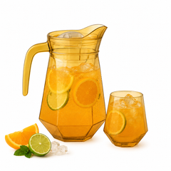 Golden-Tinted 7-Piece Water Set – 1.4 L Jug with 340 ml Glasses (Premium Coloured Glassware)