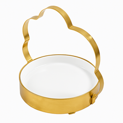 Elegant Gold Handle Ceramic Platter – Small, Medium & Large