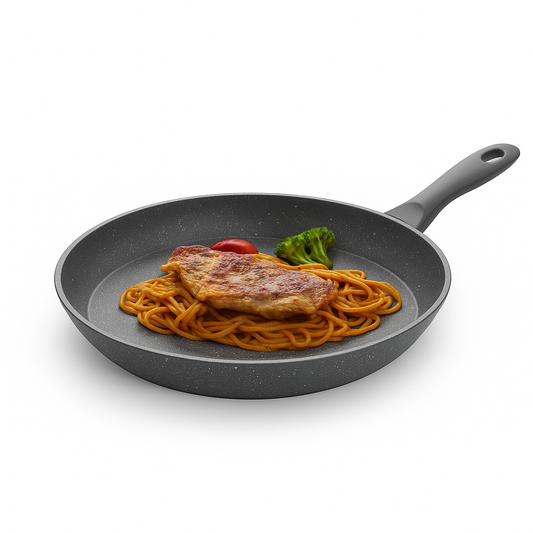 20cm Non-Stick Marble Coating Fry Pan – Premium Grey Skillet for Everyday Cooking | Durable Aluminum Pan with Heat-Resistant Handle