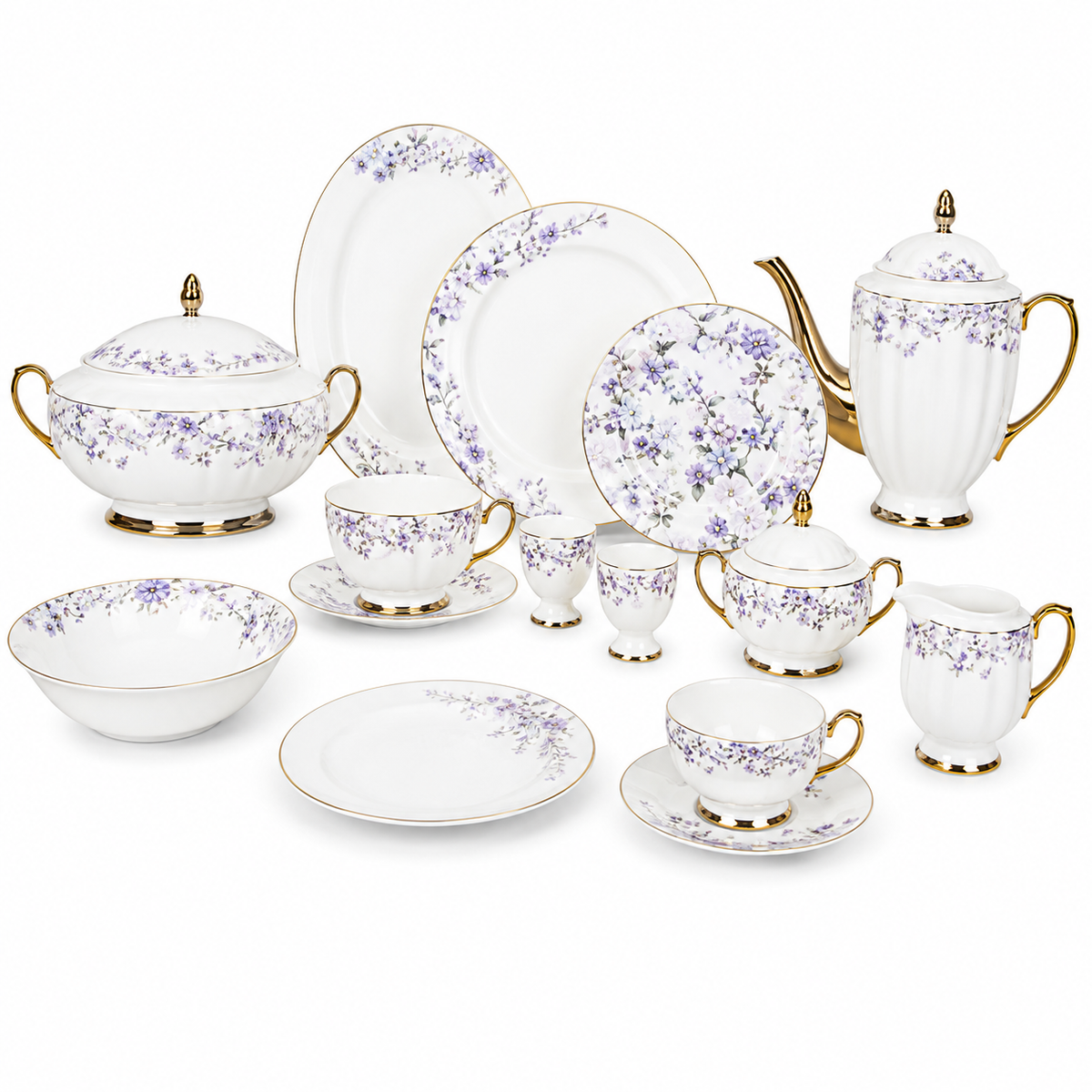 Signature 65-Piece Dinner Set | Complete Tableware & Serving Collection