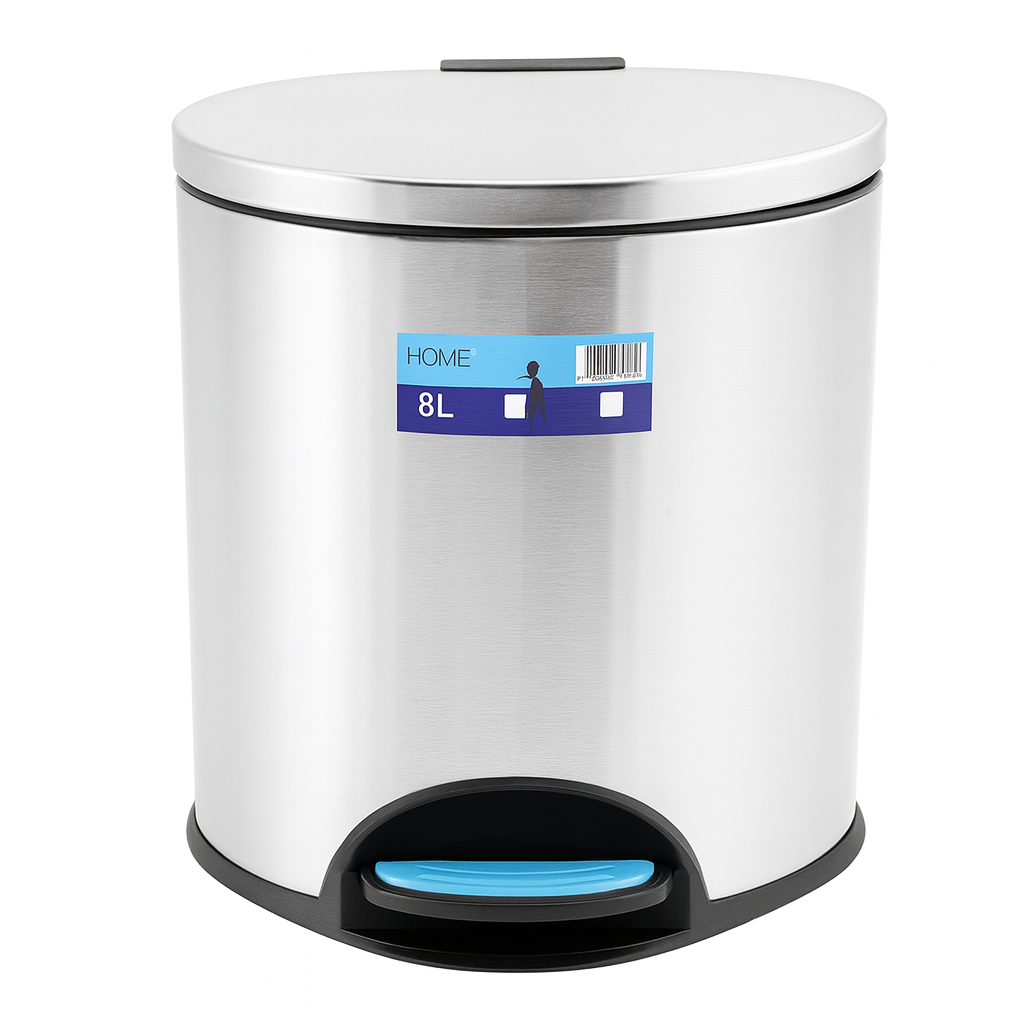 Stainless Steel Hydraulic Pedal Dustbin – 8L