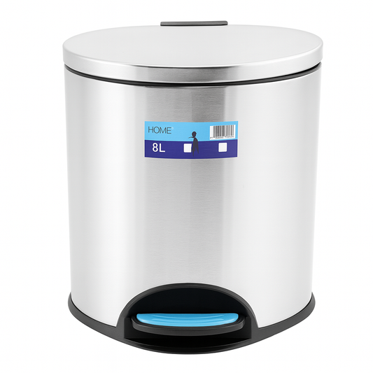Stainless Steel Hydraulic Pedal Dustbin – 8L