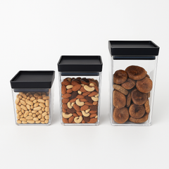 1Pc Acrylic Jar – Small, Medium & Large | Transparent Storage Container with Black Lid