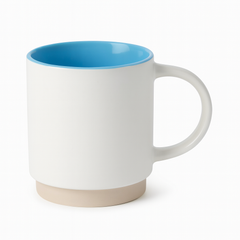 Modern White &amp; Blue Ceramic Mug – Dual-Tone Coffee & Tea Cup