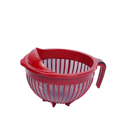 1pc Large Mixing & Strainer Bowl with Handle (Assorted)  – 1800ml Multi-Purpose Kitchen Colander (Coffee Brown, Red, Green, white)