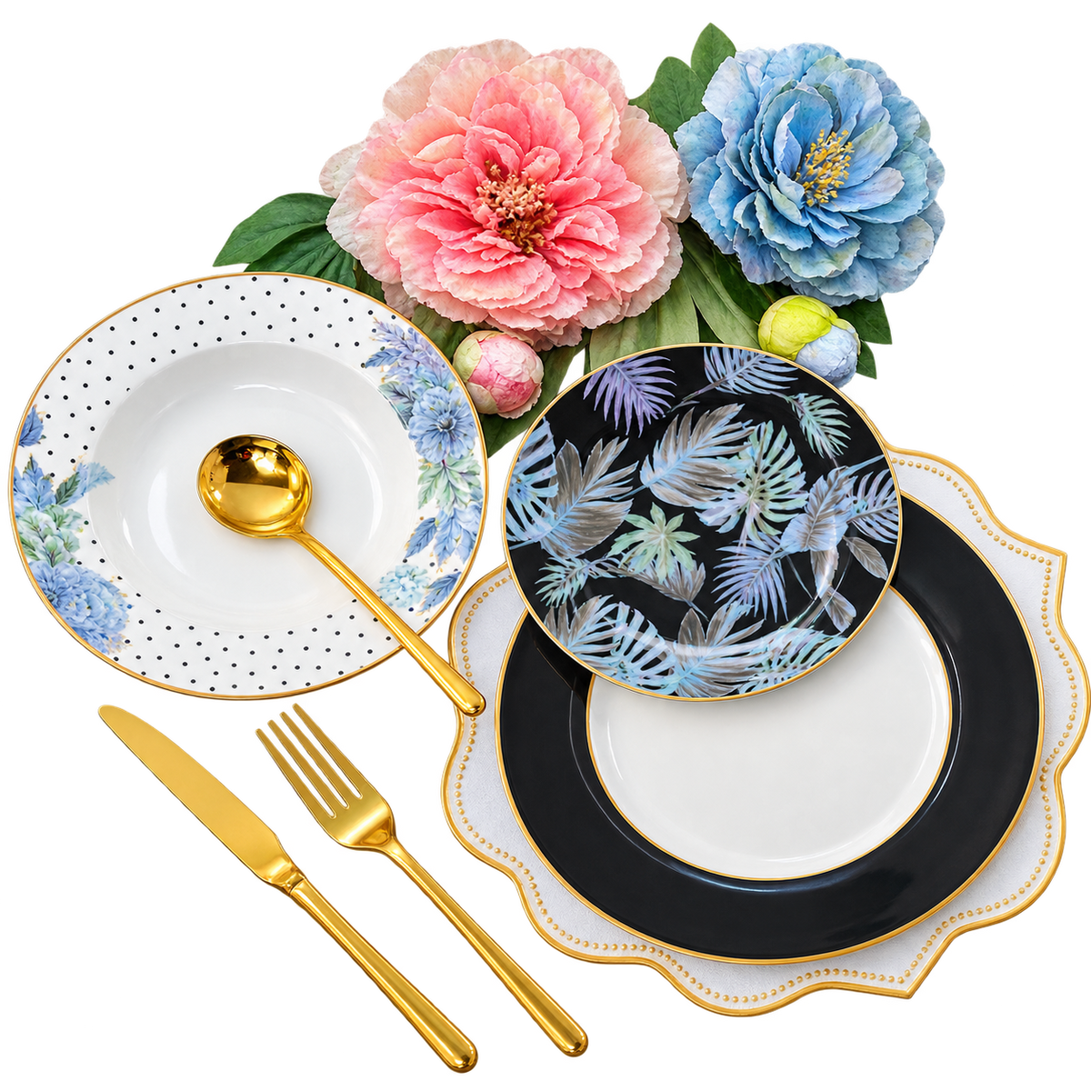 18 PCS Plate Set – Stylish Dinnerware Set for Family Dining & Entertaining