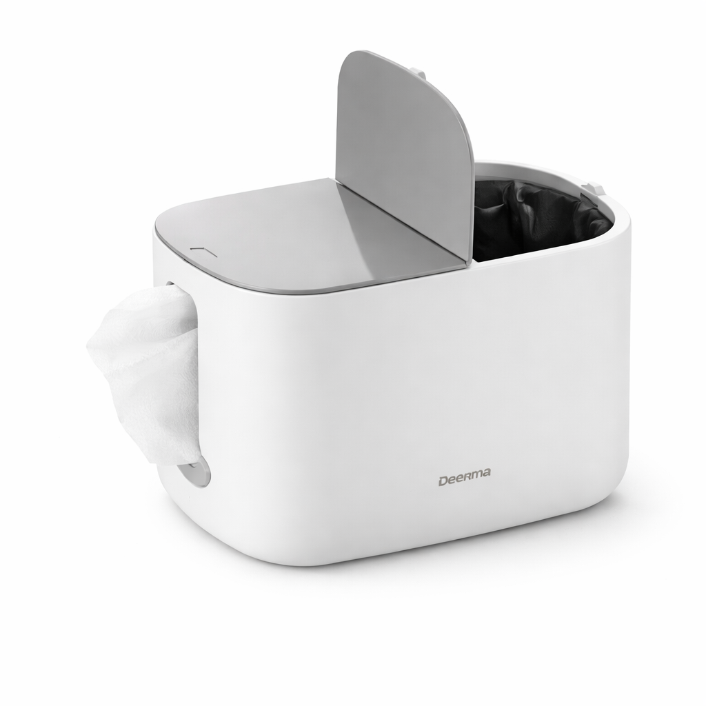 ECOCO 2-in-1 Tissue Box and Trash Can – Multifunctional Desktop Organizer with Hidden Waste Bin - Habitt