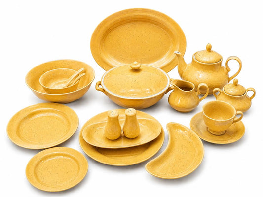 Luxury 72-Piece Yellow Speckled Dinnerware Set