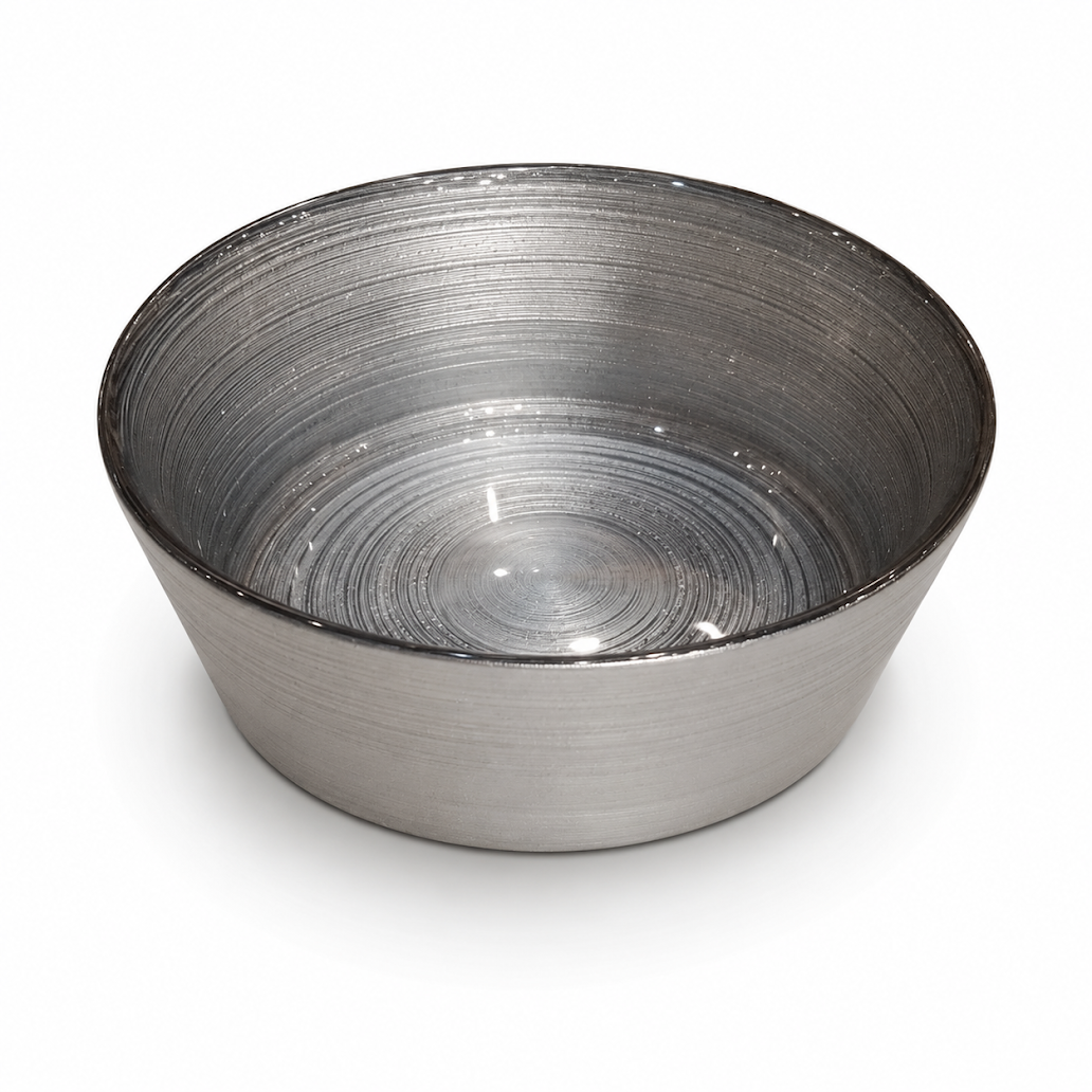 Medium Round Grey Dessert Bowl – Modern Textured Serving Bowl - Habitt
