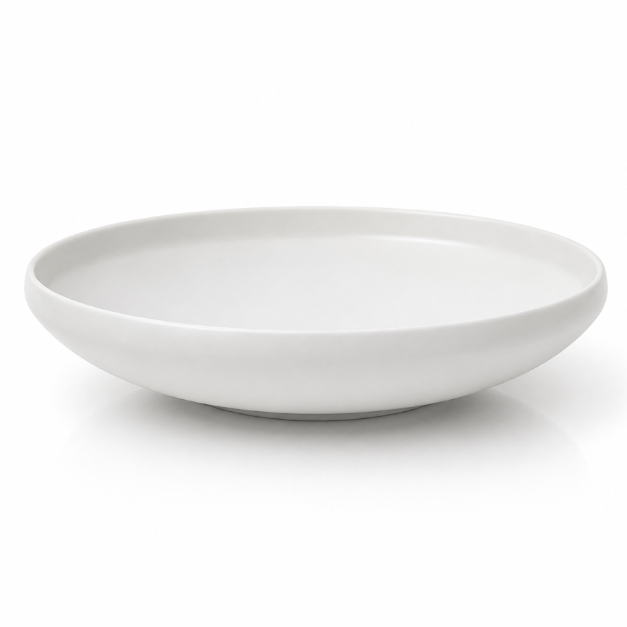 Small Round White Platter – Modern Minimalist Serving Plate - Habitt