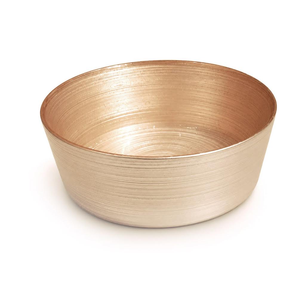 Medium Round Golden Dessert Bowl – Elegant Textured Serving Bowl - Habitt