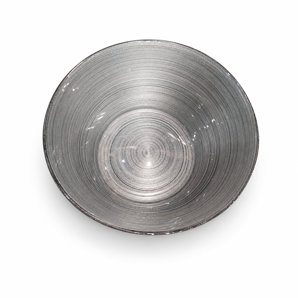 Large Round Grey Salad Bowl – Modern Textured Serving Bowl - Habitt